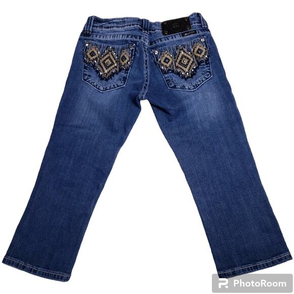 Miss Me Jeans Women's Capri Jeans Size 27 Low Rise Studded Pockets JW5416P2 - Picture 1 of 7